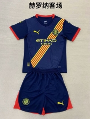 Kids 2024/25 Girona FC Away Royal Blue Kids/Youth Soccer Uniform-208