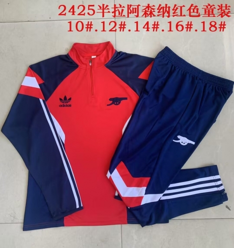 Kids 2024/25 Arsenal Red & Blue Kids/Youth Soccer Tracksuit Uniform-815