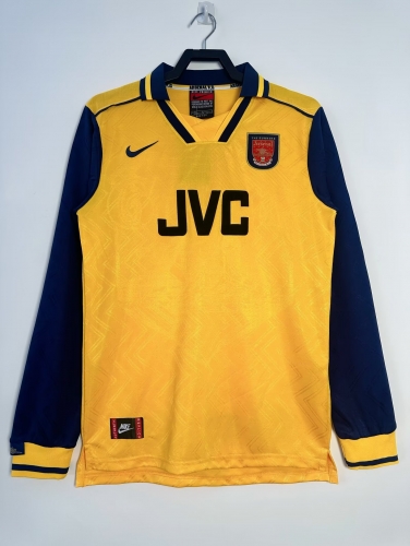 96/97 Retro Version Arsenal Away Yellow LS Thailand Soccer Jersey AAA-811