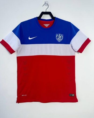 2014 Retro Version USA Away Red & Blue Thailand Soccer Jersey AAA-811