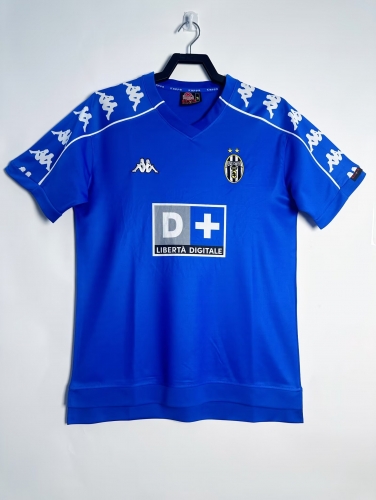 99/00 Retro Version Juventus Away Blue Thailand Soccer Jersey AAA-811