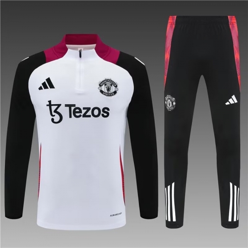 2024/25 Manchester United White Thailand Tracksuit Uniform-801