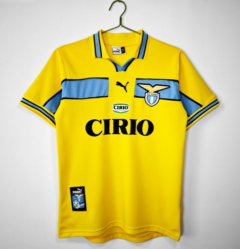 1998/99 Retro Version Lazio Away Yellow Thailand Soccer Jersey AAA-710