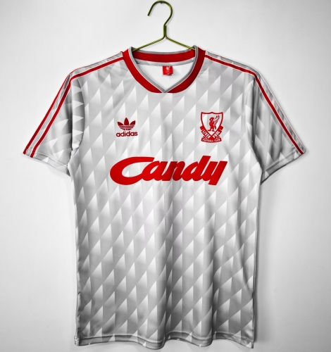 89-91 Retro Version Liverpool  Away White Thailand Soccer Jersey AAA-311/2011/710