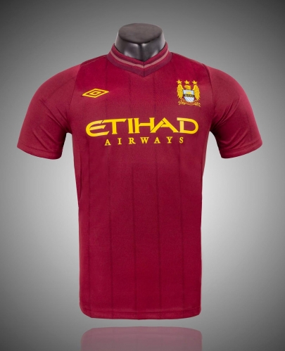 12/13 Retro Version Manchester City Away Red Thailand soccer jersey AAA-1041