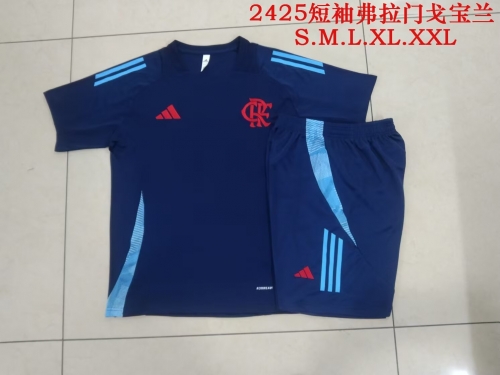 2024/25 Flamengo Royal Blue Shorts-Sleeve Soccer Tracksuit Uniform-815