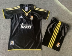 Kids 00-01 Retro Version Real Madrid Black Kids/youth Soccer Uniform-1040