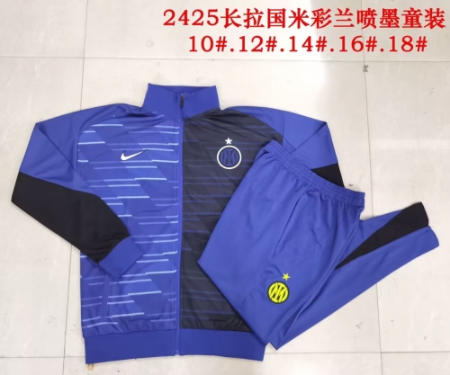 Kids 2024-25 Inter Milan CaiBlue Kids/Youth Soccer Jacket Uniform-815