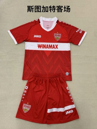 Kids 2024/25 VfB Stuttgart Away Red Kids/Youth Soccer Uniform-208