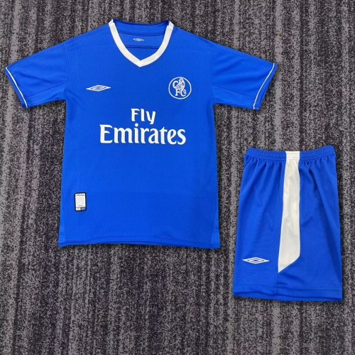 Kids 03-05 Retro Version Chelsea Home Blue Kids/Youth Soccer Uniform-811