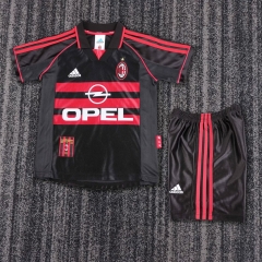 98/99 Retro Version AC Milan 2nd Away Black Kids/Youth Soccer Uniform-811