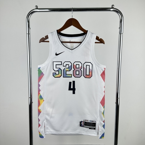 2025 Season City Version NBA Denver Nuggets White #4 Jersey-311