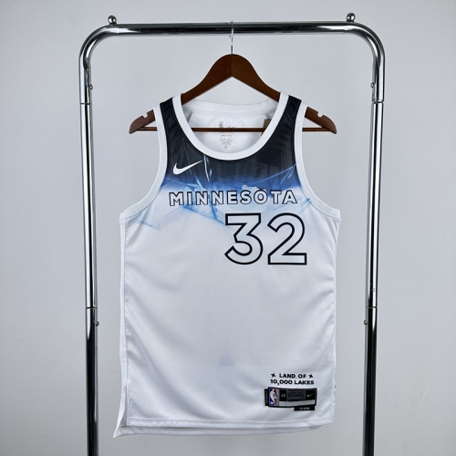 25 Season Cityr Version NBA Minnesota Timberwolves White #32 Jersey-311