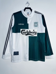 95/96 Retro Version Liverpool Away White & Green LS Thailand Soccer Jersey AAA-811