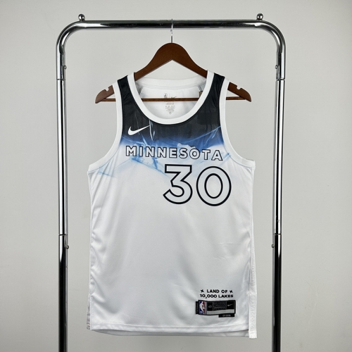 25 Season Cityr Version NBA Minnesota Timberwolves White #30 Jersey-311