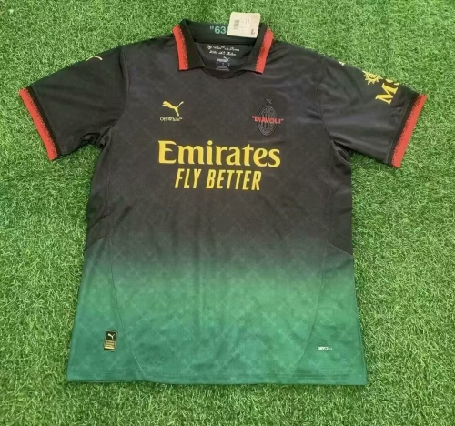 2024-2025 AC Milan 3rd Away Black & Green Thailand Soccer Jersey AAA