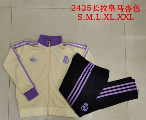 2024/25 Real Madrid Apricot Thailand Jacket Uniform-815