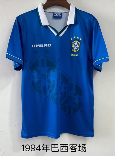 1994 Retro Version Retro Version Brazil Away Blue Thailand Soccer Jersey AAA-709