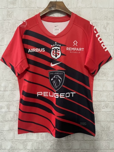 2025 Cup Version Toulouse Red & Black Thailand Rugby Shirts-805