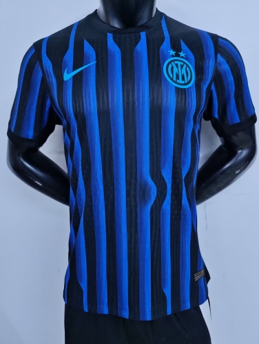 Player Version 2025/26 Inter Milan Home Blue & Black Thailand Soccer Jersey AAA