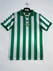 1999-00 Retro Version Real Betis Home White and Green Thailand Soccer Jersey AAA-811/710