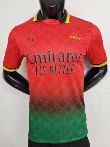 Player Version 2024-2025 AC Milan 3rd Away Red & Green Thailand Soccer Jersey AAA-MY/308/416