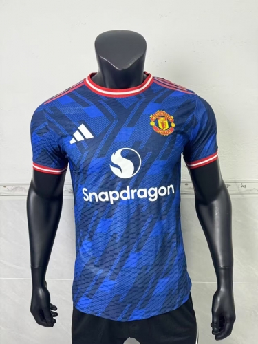 Player Version 2025/26 Manchester United Blue Thailand Soccer Jerseys AAA