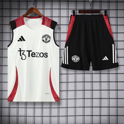 2025/26 Manchester United White Thailand Soccer Training Vest Uniform-418