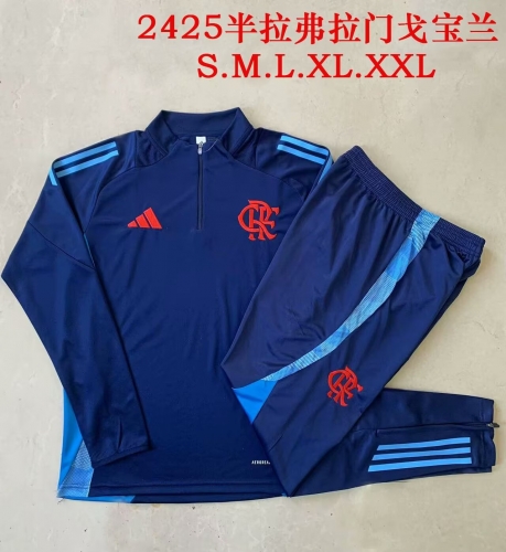 2024/25 Flamengo Dark Blue Thailand Tracksuit Uniform-815