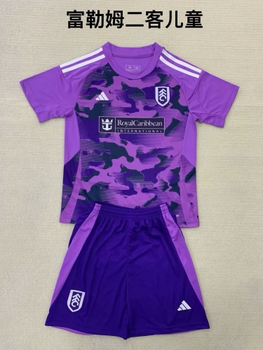 Kids 2024/25 Fulham F.C. 2nd Away Purple Kids/Youth Soccer Uniform-208