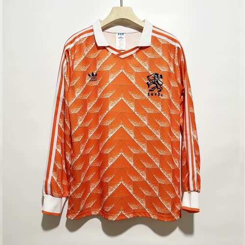 1988 Netherlands Home Orange LS Thailand Soccer Jersey AAA-2011/709