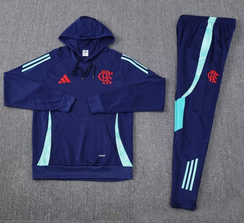 2024/25 Flamengo Dark Blue Thailand Tracksuit Uniform With Hat-418