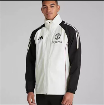 2024-25 Manchester United Black & White Windbreaker Hoodies Top-GDP