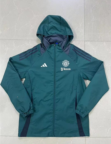 2024-25 Manchester United Green Windbreaker Hoodies Top-GDP