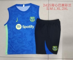 2024/25 Barcelona CaiBlue Shorts-Sleeve Thailand Soccer Uniform-815