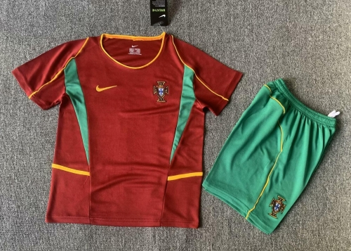 Kids 02 Retro Portugal Home Red Youth/Kids Soccer Uniform-1040