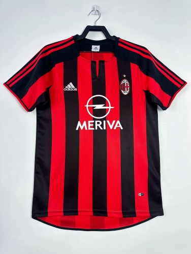 03/04 Retro Version AC Milan Home Red & Black Thailand Soccer Jersey AAA-522/311/811