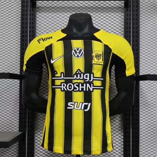 Player Adv Version 2024/25 Al-Ittihad Home Yellow Thailand Soccer Jersey AAA-888