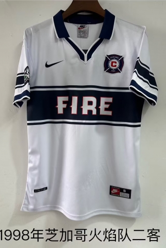 1998 Retro Version Chicago Fire FC 2nd Away White Thailand Soccer Jersey AAA-709