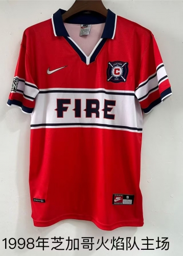 1998 Retro Version Chicago Fire FC Home Red Thailand Soccer Jersey AAA-709