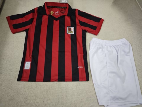 125th Commemorative Version Kids 2024/25 AC Milan Black & Red Kids/Youth Soccer Uniform-507