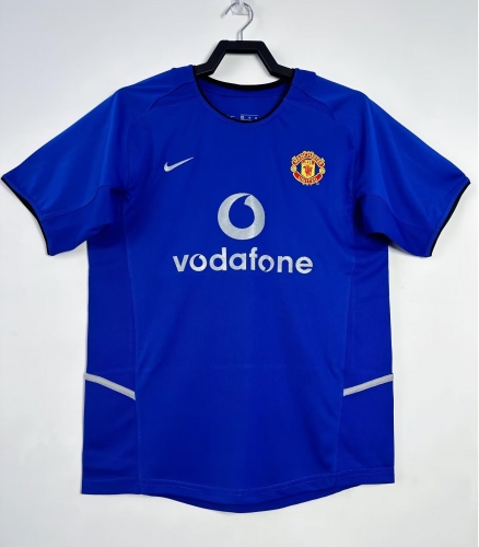 02-03 Retro Version Manited United Away Blue Thailand Soccer Jersey AAA-1041/811