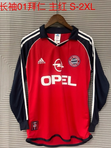 01 Retro Version Bayern München Red LS Thailand Soccer Jersey AAA-709