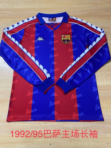 92-95 Retro Version Barcelona Home Red & Blue LS Thailand Soccer Jersey AAA-2041