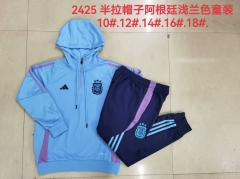 2024/25 Argentina Light Blue Kids/Youth Tracksuit Unifom With Hat-815