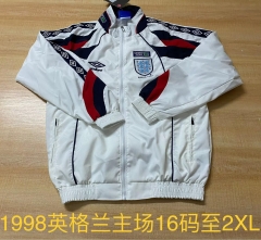 1998 Retro Version England White Windbreaker Hoodies Top-2041