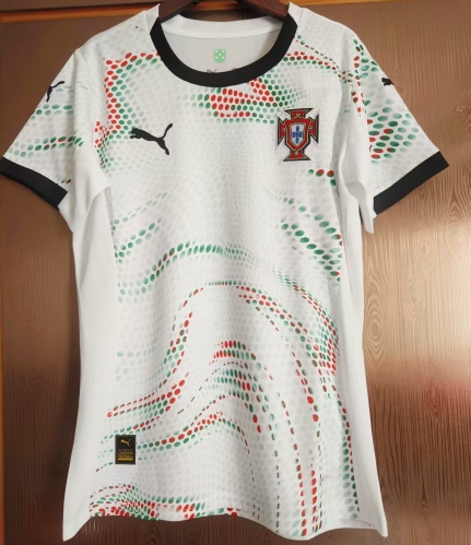 2025/26 Portugal Away White Female Thailand Soccer Jersey-JJ