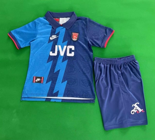 Kids 1995/96 Retro Version Arsenal Away Blue Kids/Youth Soccer Uniform-811