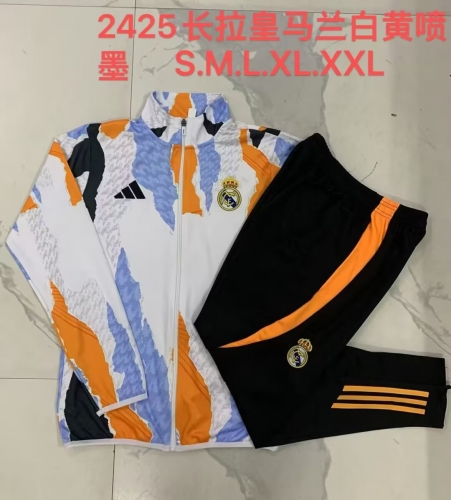 2024/25 Real Madrid White & Blue Thailand Jacket Uniform-815