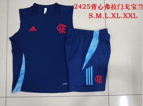 2024/25 Flamengo Royal Blue Shorts-Sleeve Soccer Tracksuit Vest Uniform-815